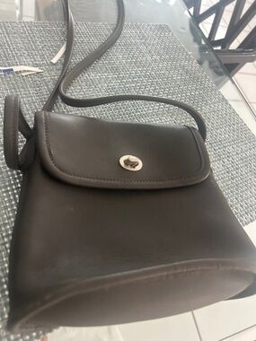 Coach Black Leather Crossbody with Turn-Lock
